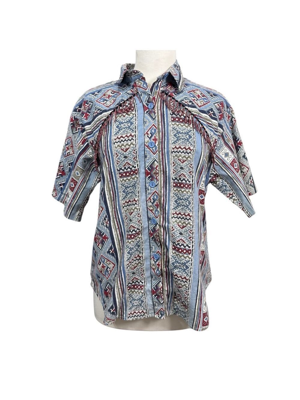 Starfire Vintage Southwestern Print Button Front Shirt Womens Large